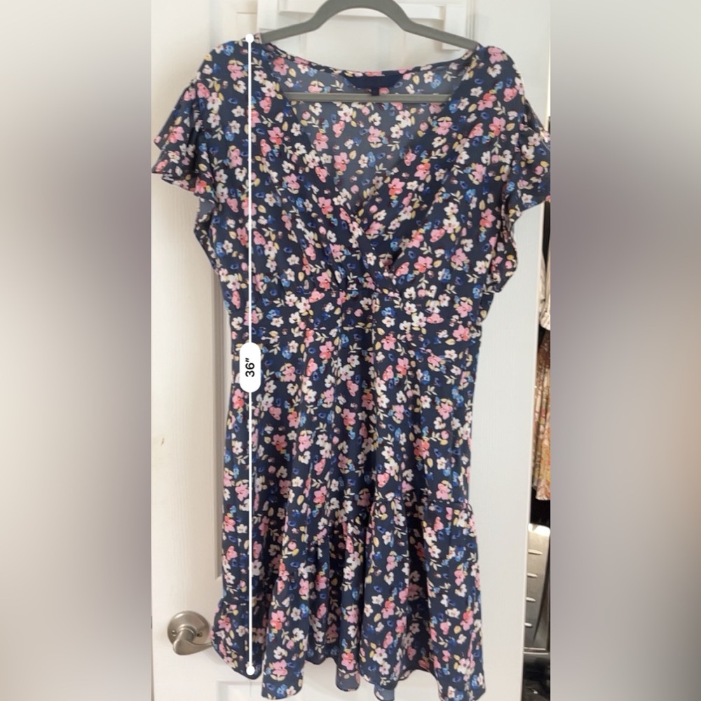 Rachel Zoe Pink and Blue Dress Floral Sundress size 12 size large